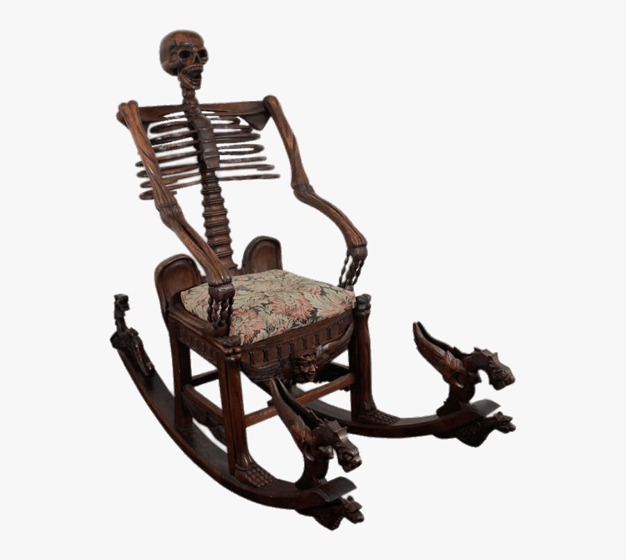 Skeletal Rocking Chair - Memento Mori Skeleton Rocking Chair, Transparent Clipart