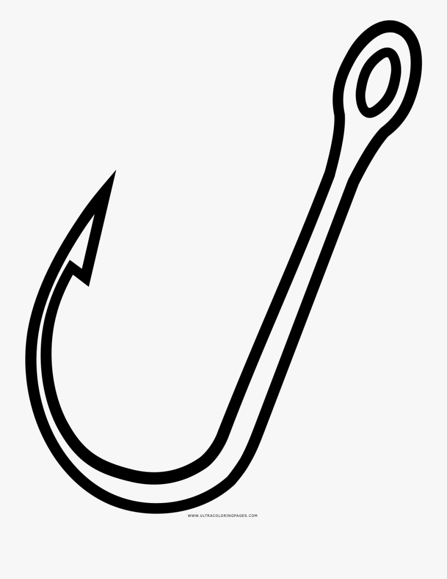 Fish Hook Coloring Page - Fish Hook Coloring Pages, Transparent Clipart