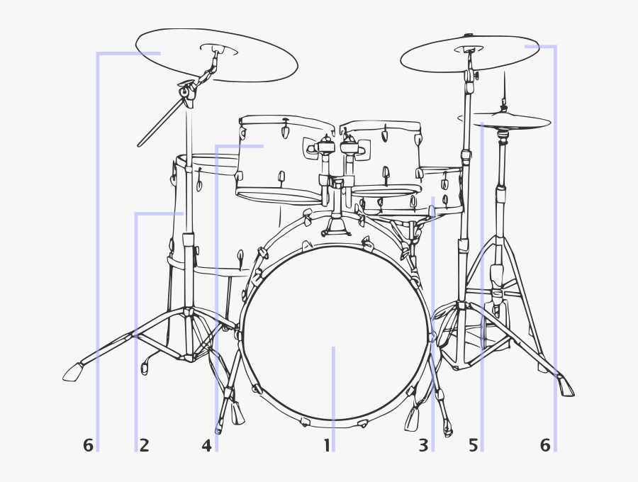 Clip Art Drum Set Silhouette - Parts Of Basic Drum, Transparent Clipart