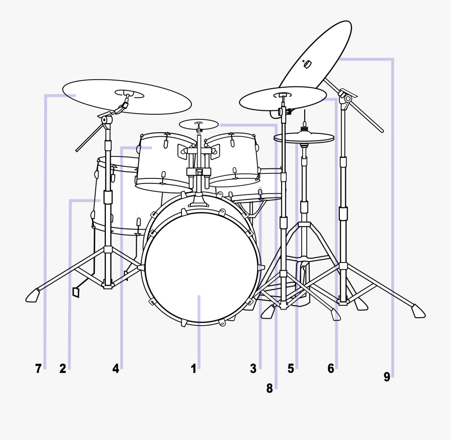 15 Drawing Drums Sketch For Free Download On Mbtskoudsalg - Drum Kit Diagram, Transparent Clipart