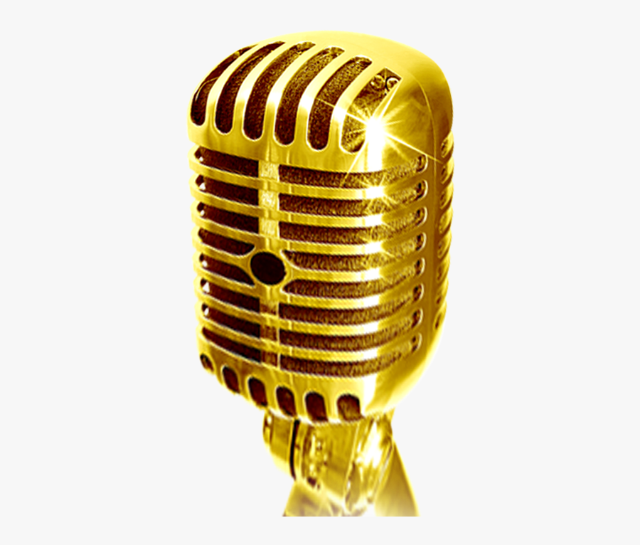 Black And White Library Karaoke Clipart Free Download - Golden Microphone Png, Transparent Clipart
