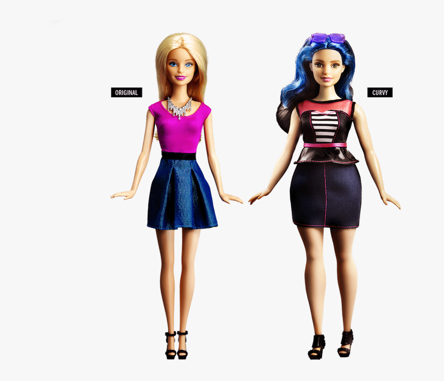 Clip Art Mattel Curvy Barbie With Transparent Background - Barbie Body Shape, Transparent Clipart