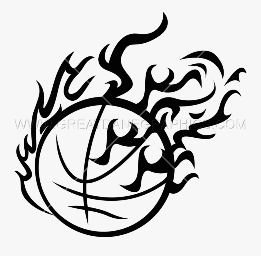 Fireball Clipart Basketball - Black And White Fireball Clip Art, Transparent Clipart