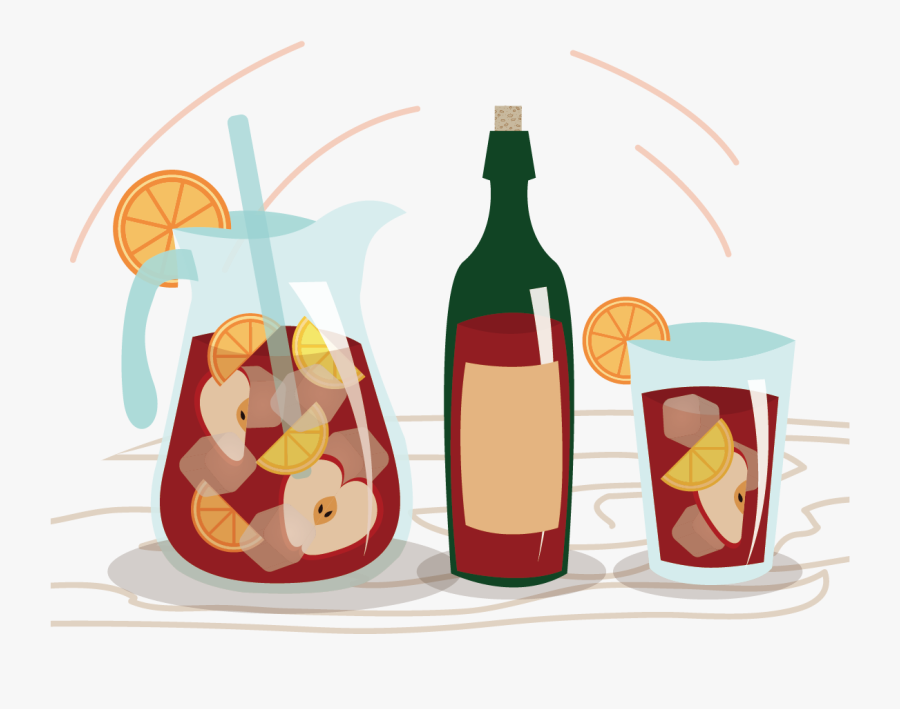 Red Wine Juice Drink Clip Art - Sangria Clipart Transparent, Transparent Clipart
