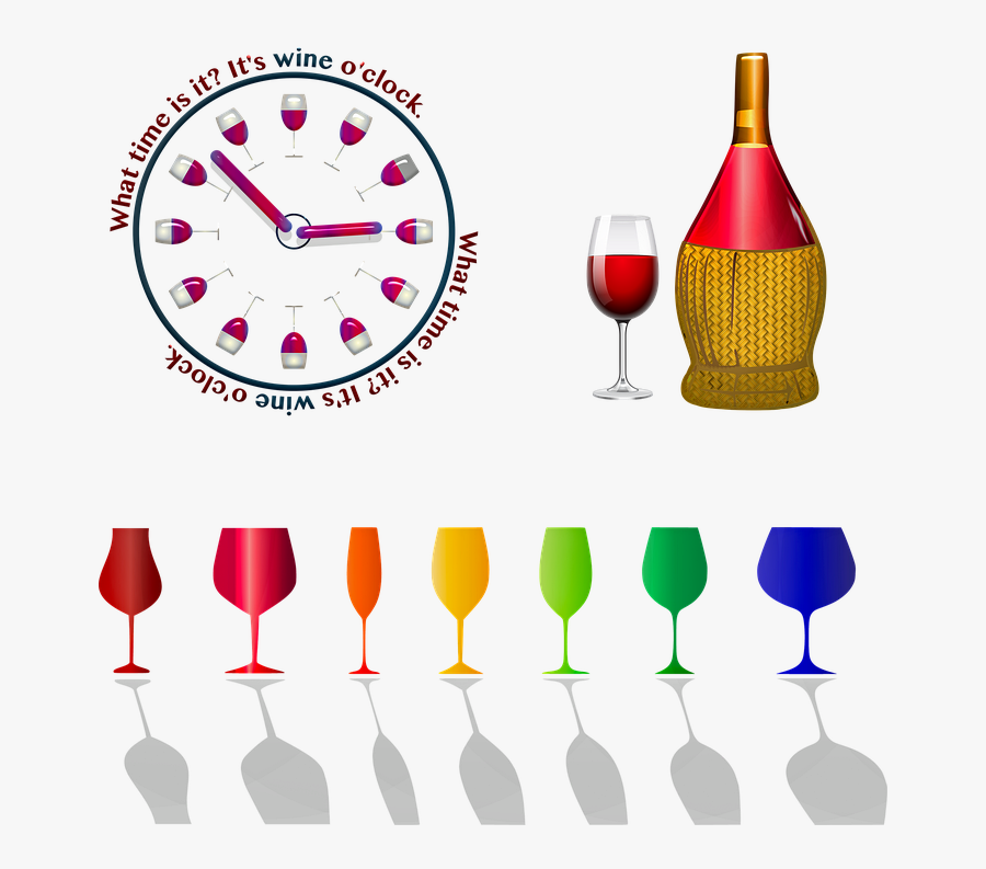 Wine Bottle Wine Glasses, Wine, Wine O Clock, Party, Transparent Clipart