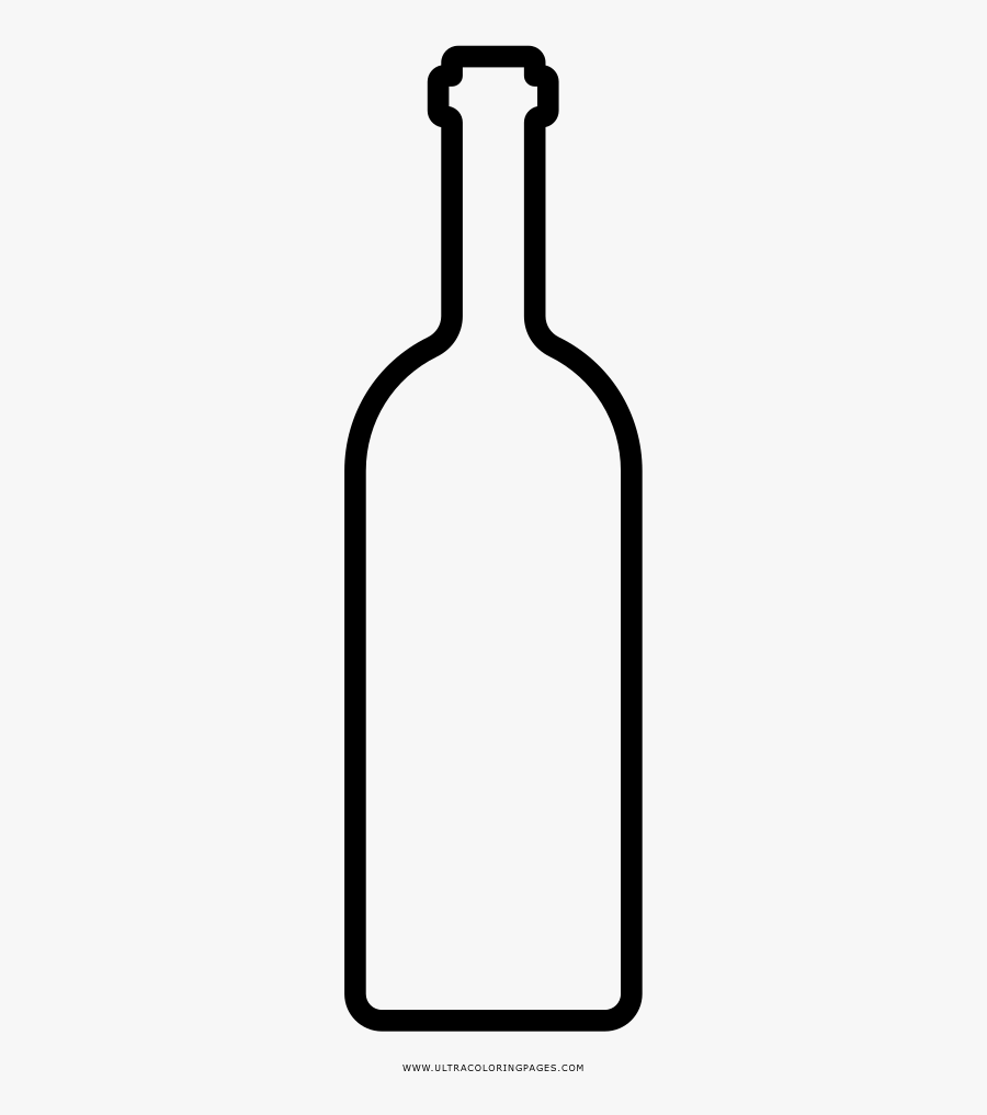 Wine Bottle Coloring Page - Bottle Of Wine Graphic, Transparent Clipart