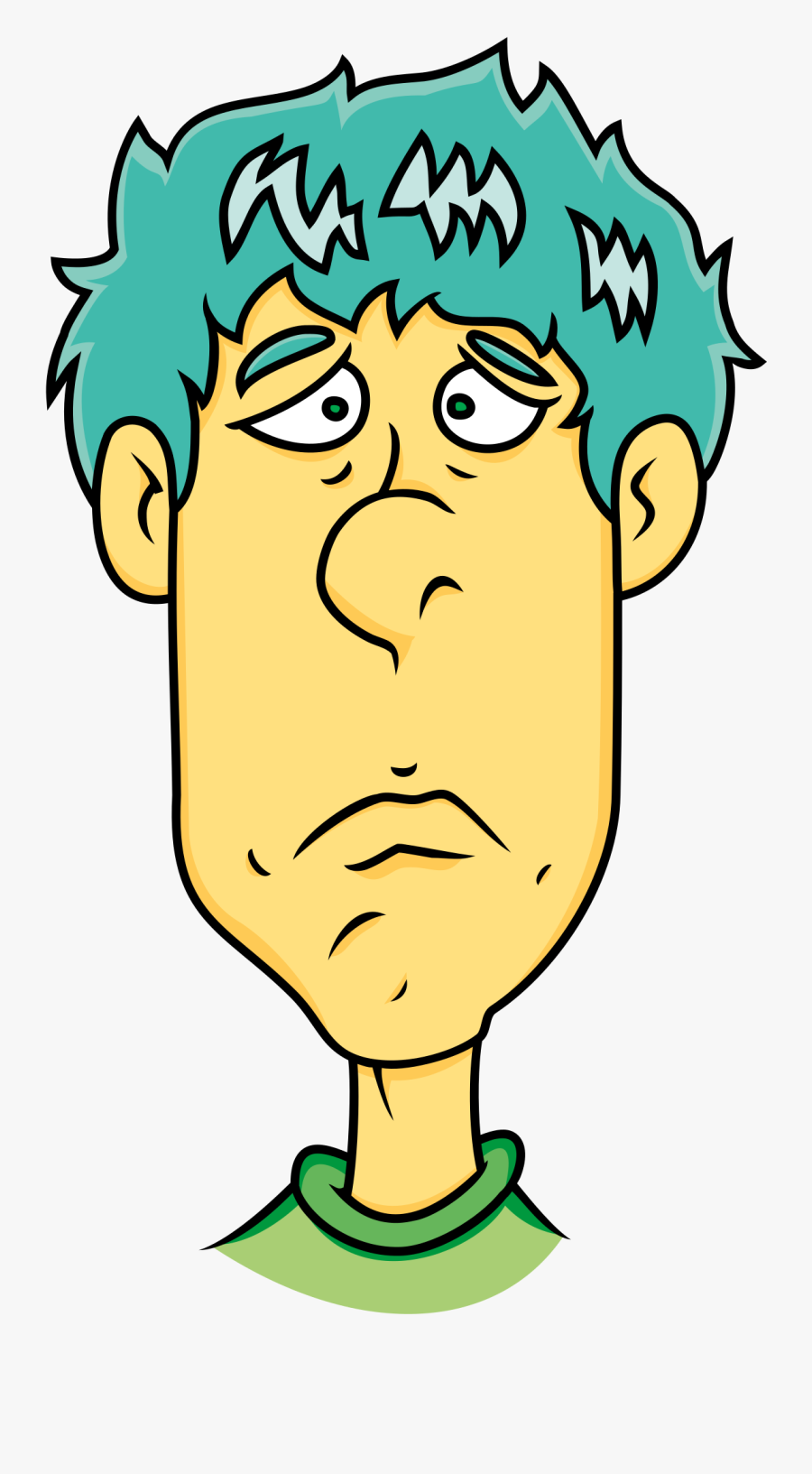 Face Of Sad Man - Cartoon Clipart Sad Man, Transparent Clipart