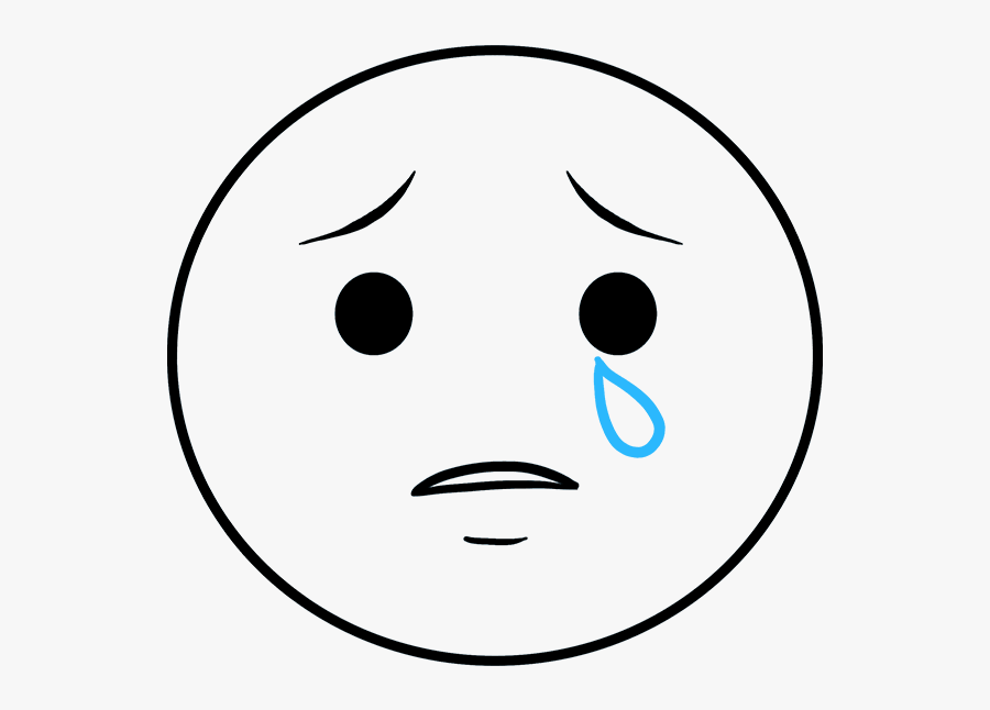 How To Draw Crying Emoji - Sad Face To Draw, Transparent Clipart