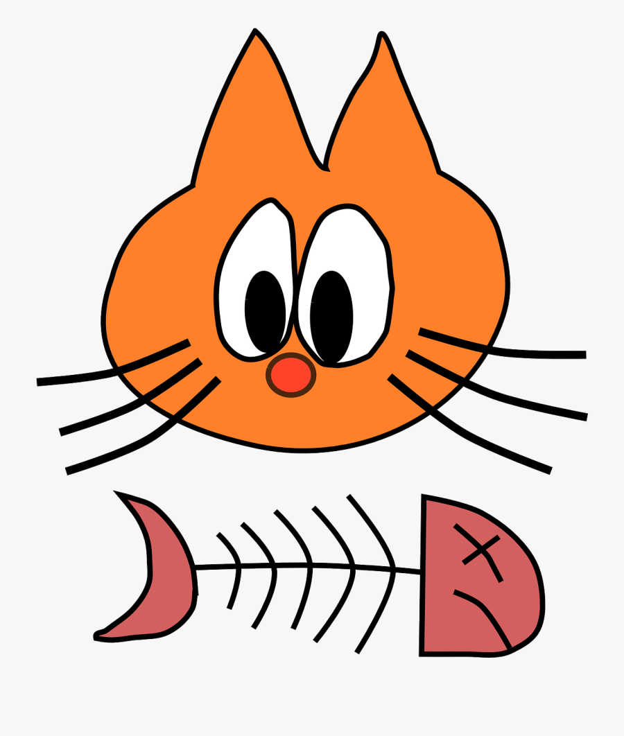 Cat &amp - Cat And Fish Bone, Transparent Clipart