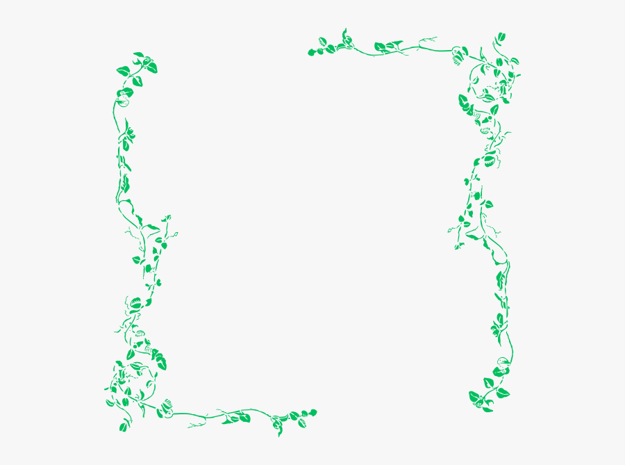 Vine Microsoft Word Clip Art - Green Floral Border Png, Transparent Clipart