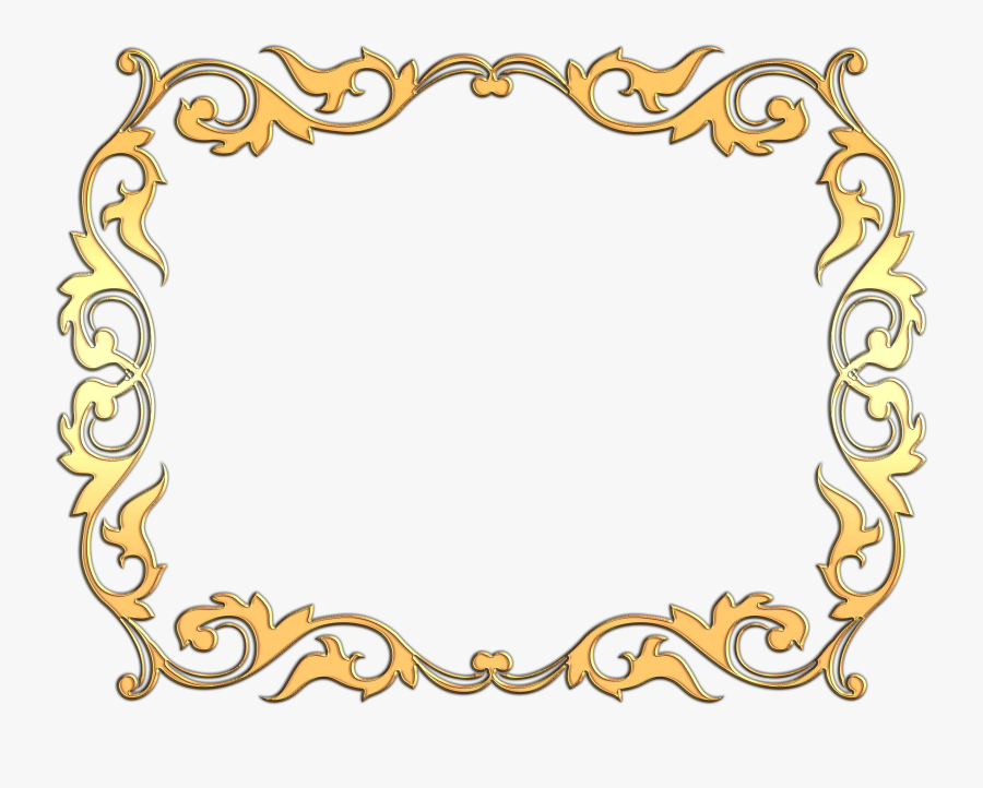 Bordes Decorativos Religiosos - Marco De Flores Dorado, Transparent Clipart