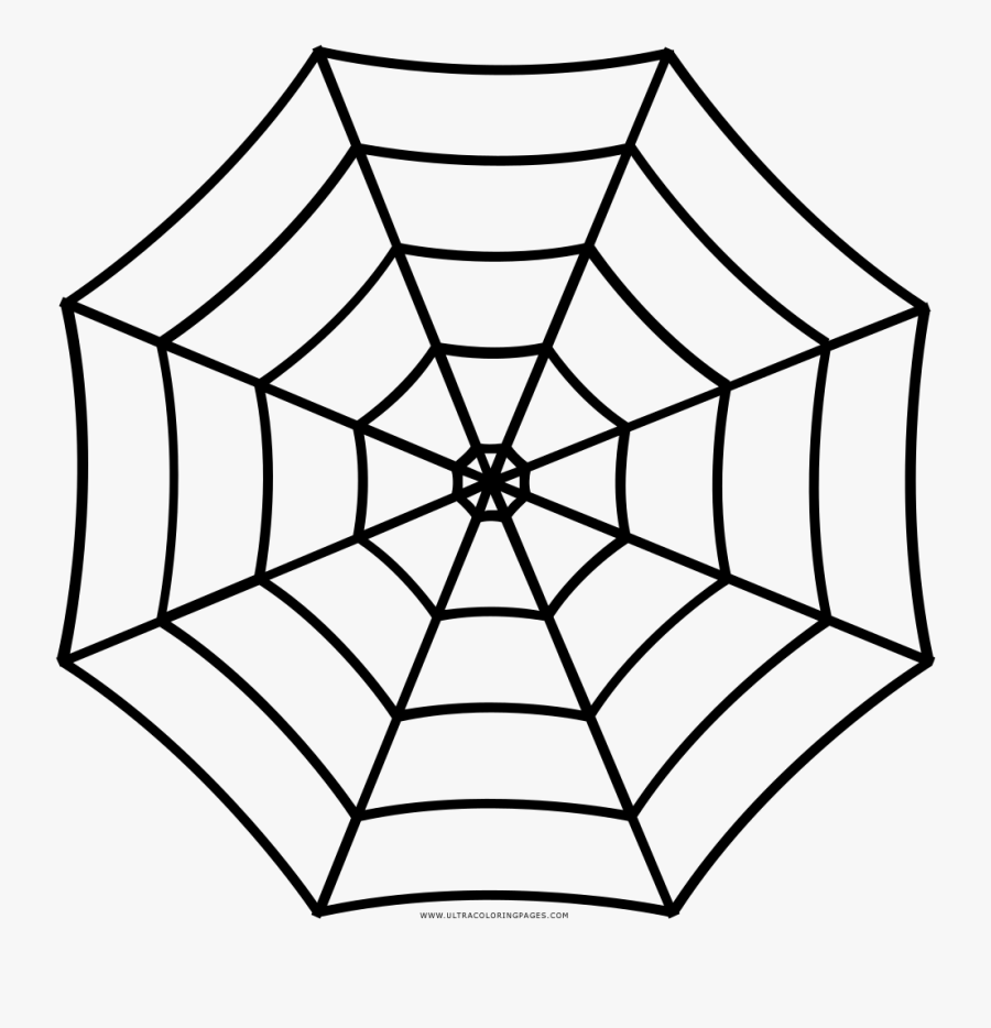 Spider Web Coloring Page - Spider Web Black And White, Transparent Clipart