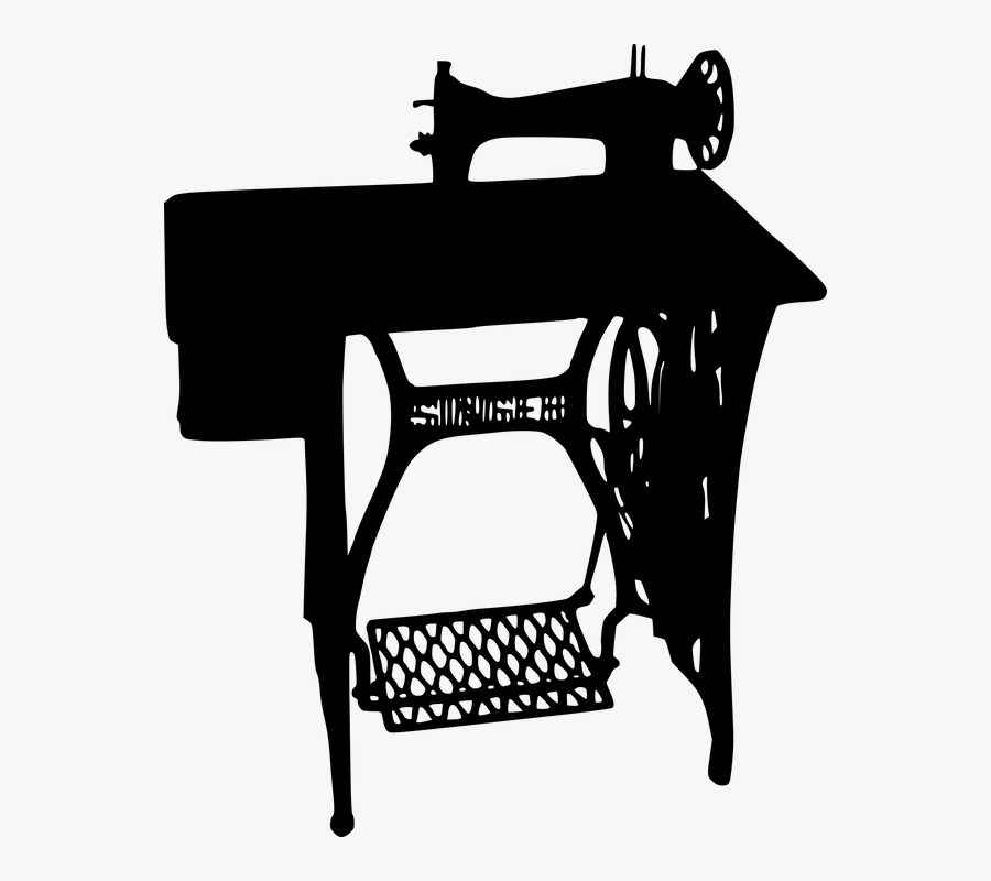 Sewing, Machine, Silhouette, Old, Industrial, Spool - Silhueta Maquina De Costura, Transparent Clipart