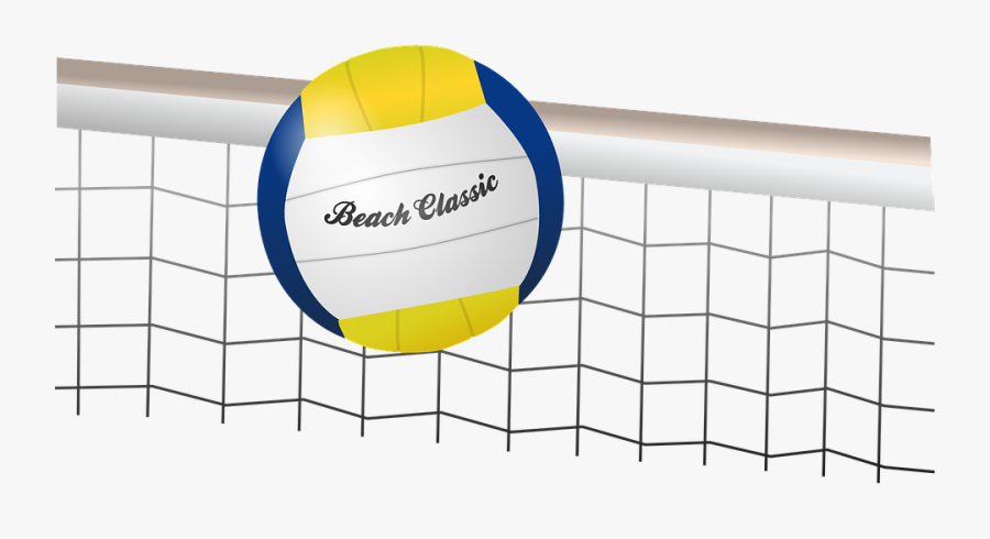 Volleyball, Beach Volleyball, Ball, Net, Game, Playing - Volleyball Ball And Net, Transparent Clipart