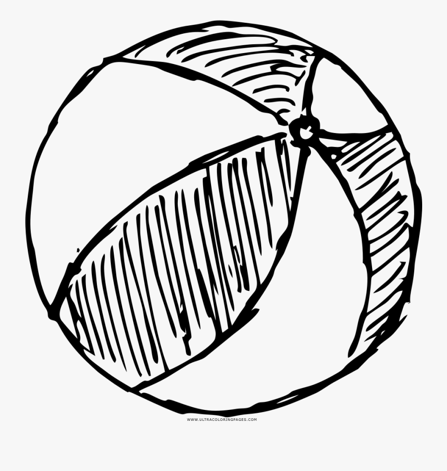 Printable Beach Ball Coloring Sheet Of A Basketball - Beach Ball Drawing Png, Transparent Clipart