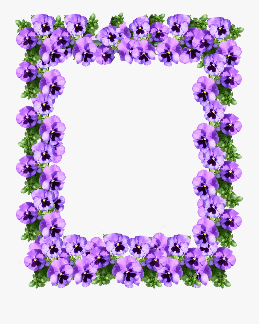 Purple Flower Border 9, Buy Clip Art - Purple Floral Border Design, Transparent Clipart