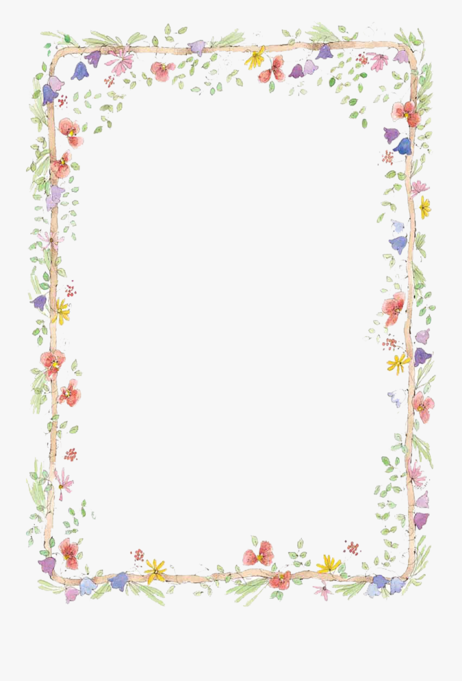 Flowers Borders Download Png - Flower Frame Png, Transparent Clipart