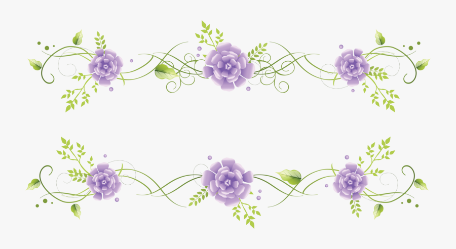 Blue Flower Border Vignette Free Clipart Hq - Purple Floral Borders Png, Transparent Clipart