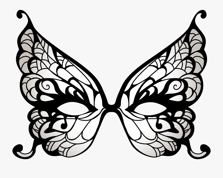 Butterfly Masquerade Masks Templates, Transparent Clipart