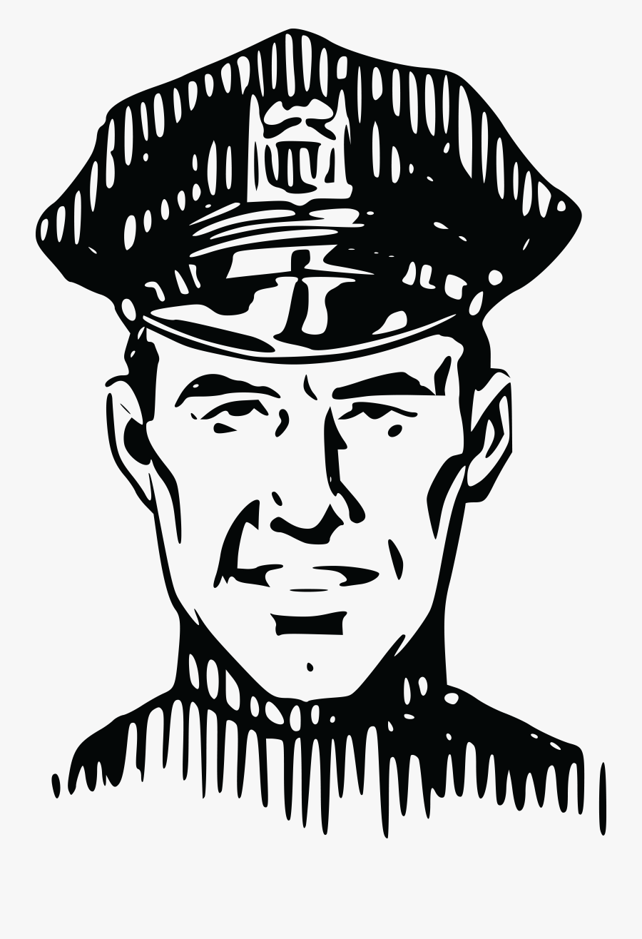 Free Of A Man - Police Picture Black And White, Transparent Clipart