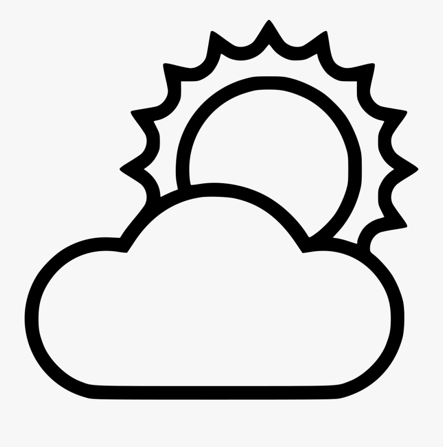 Sun Clouds Partially Cloudy Png Icon Free Download - Sun With Clouds Drawing, Transparent Clipart