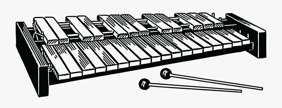 Xylophone Black And White, Transparent Clipart