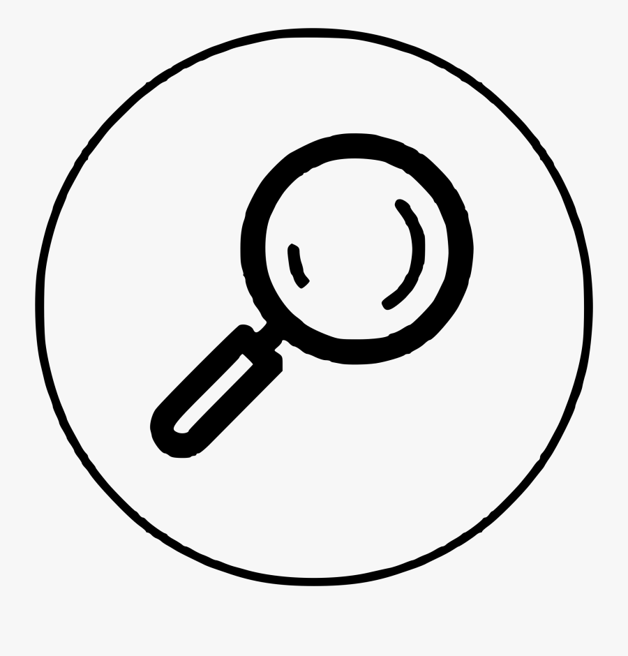 Magnifying Glass Detective Clip Art Black And White - Magnifying Glass Line Art Black And White, Transparent Clipart