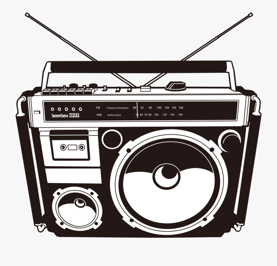 Boombox Vector Graphics Cassette Tape Clip Art - Radio Hip Hop Vector, Transparent Clipart