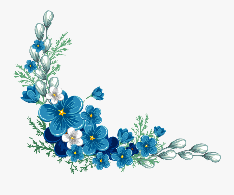 Transparent Blue Flowers Png, Transparent Clipart