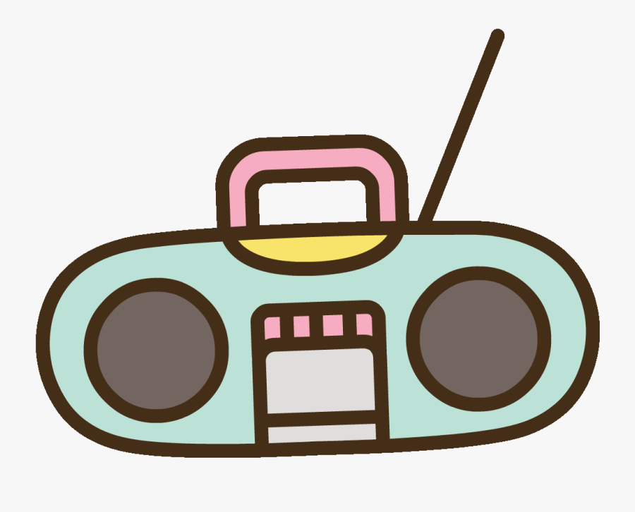 Radio Boombox Sticker By Pusheen Clipart , Png Download - Transparent Boombox Gif, Transparent Clipart