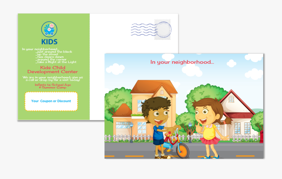 Child Care Business Cards, Child Care Folders, Child - Flood Clipart, Transparent Clipart