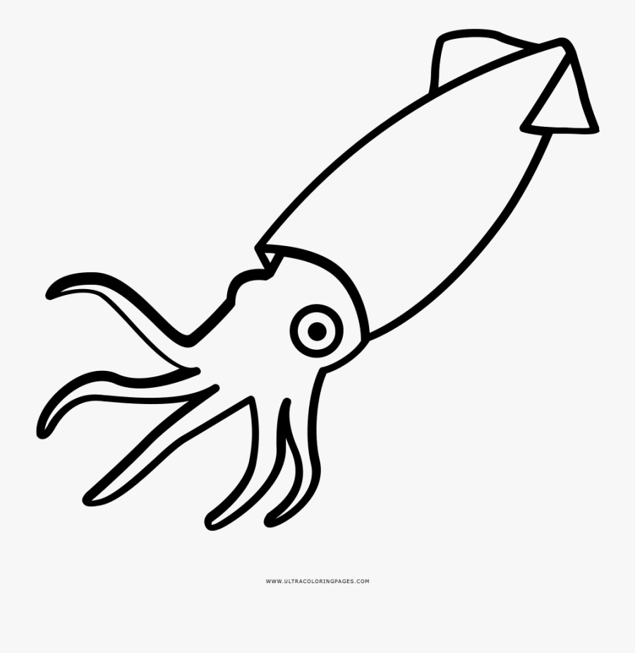 Transparent Squid Transparent Png - Squid Clipart Black And White, Transparent Clipart