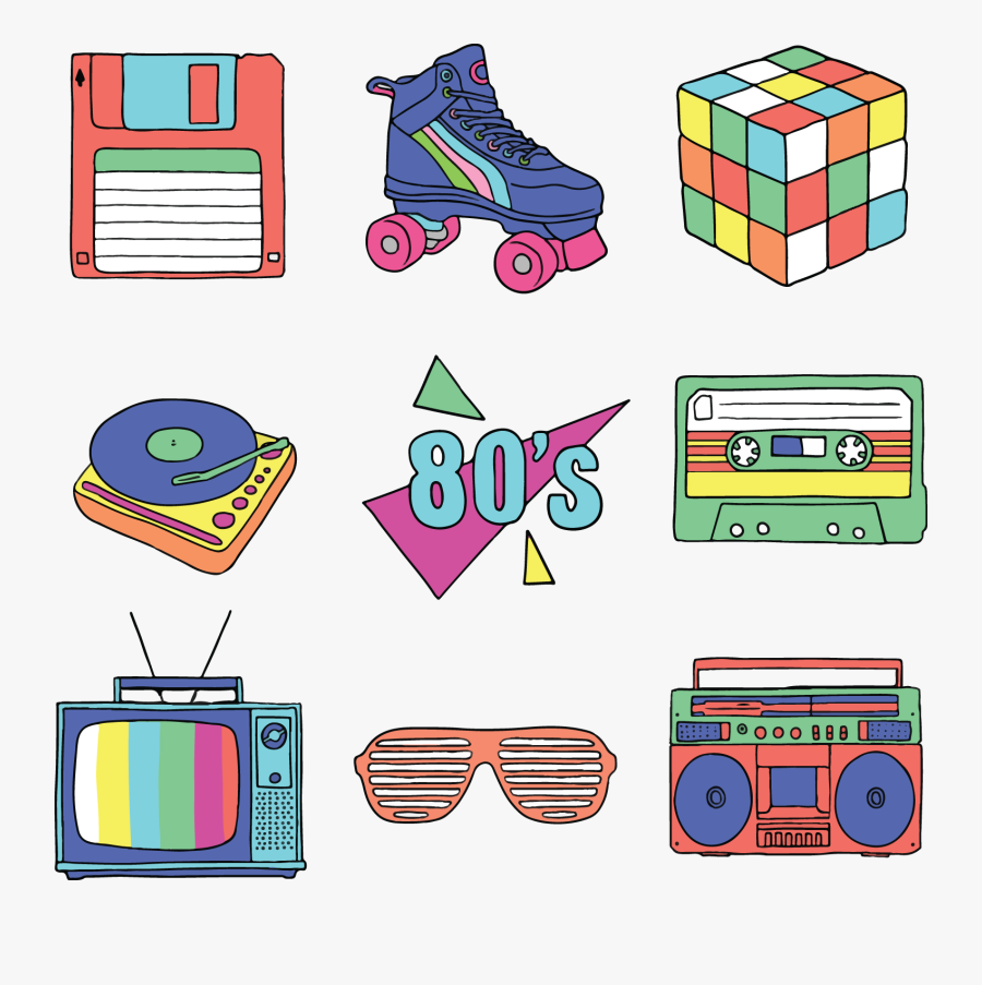 Clip Art Adobe Illustrator Clip Art - Retro 80s Clip Art , Free 