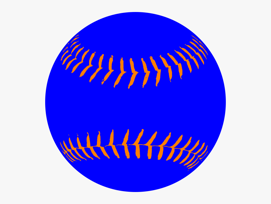 Softball Orange Laces Clip Art At Clker - Orange And Blue Softball, Transparent Clipart