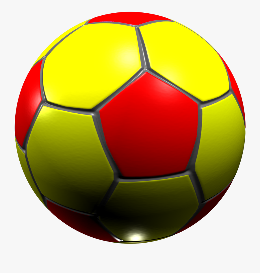 3d Football Pictures - Red And Yellow Football, Transparent Clipart