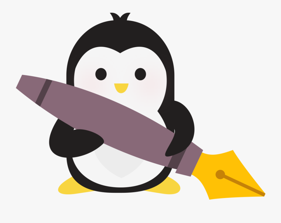 Technical Penguins Content Penguin Is Holding A Large - Penguin Holding A Pen, Transparent Clipart