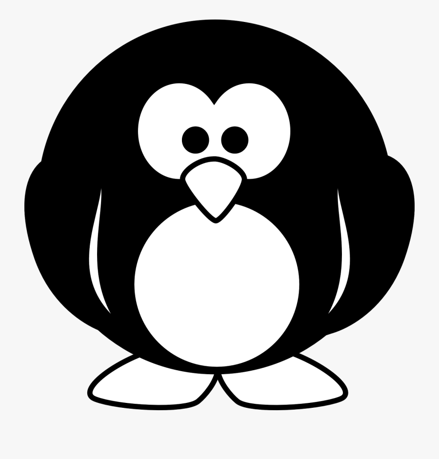 Round Cartoon Penguin, Transparent Clipart
