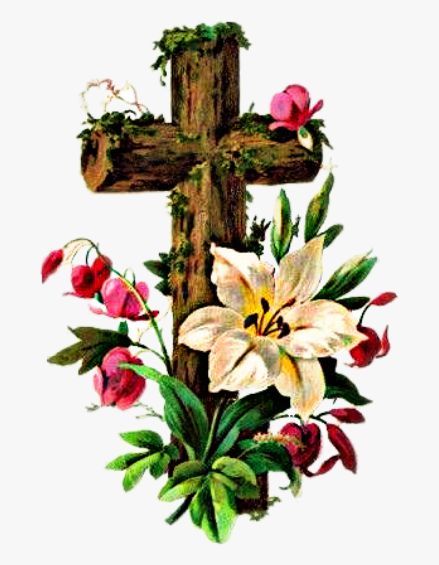 Cruz Cross Easter Pascua - Cross And Flower Clipart, Transparent Clipart