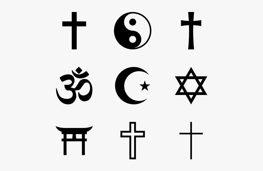 Religion Symbol Png Photos - Islam Hinduism Buddhism And Christianity, Transparent Clipart
