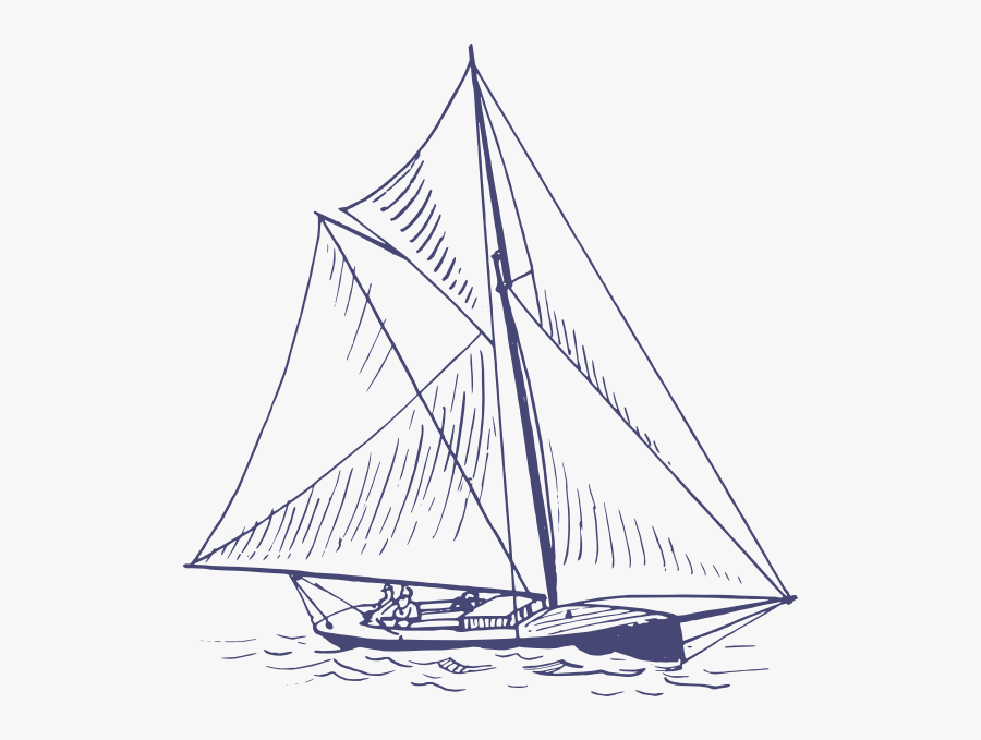Blue Yacht Svg Clip Arts - Sailing Yacht In Graphic, Transparent Clipart