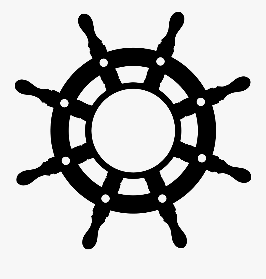 Yacht Club - Ship Steering Wheel Silhouette , Free Transparent Clipart