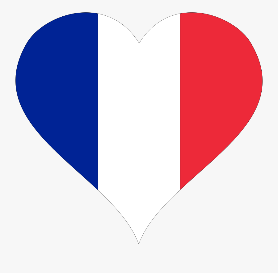 Transparent Clipart Drapeau France - French Flag In Heart, Transparent Clipart