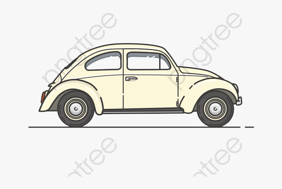 Car Clipart Side View - Volkswagen Beetle Cartoon, Transparent Clipart