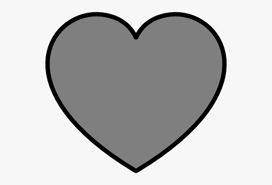 Solid Dark Gray Heart With Black Outline Clip Art At - Gray Heart Emoji Copy And Paste, Transparent Clipart