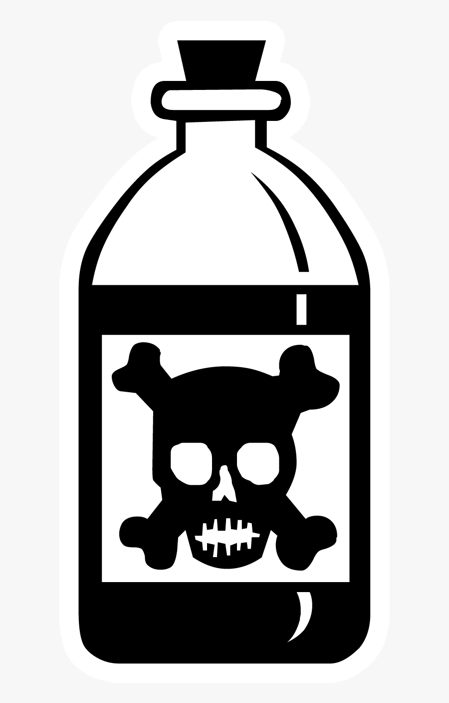 Poison Png - Black And White Poison Bottle, Transparent Clipart
