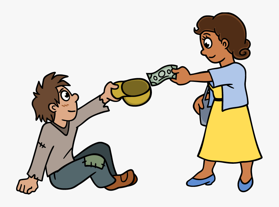 Transparent Caring Clipart - Helping The Poor Cartoon, Transparent Clipart