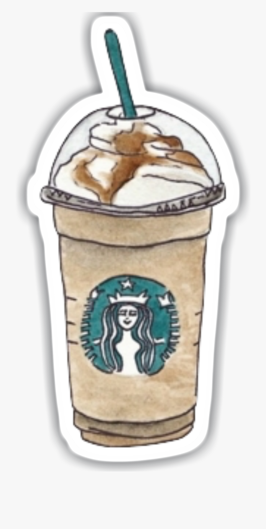 Coffee Iced Chocolate Hot Starbucks Emoji Clipart - Starbucks Cup Logo Drawing, Transparent Clipart