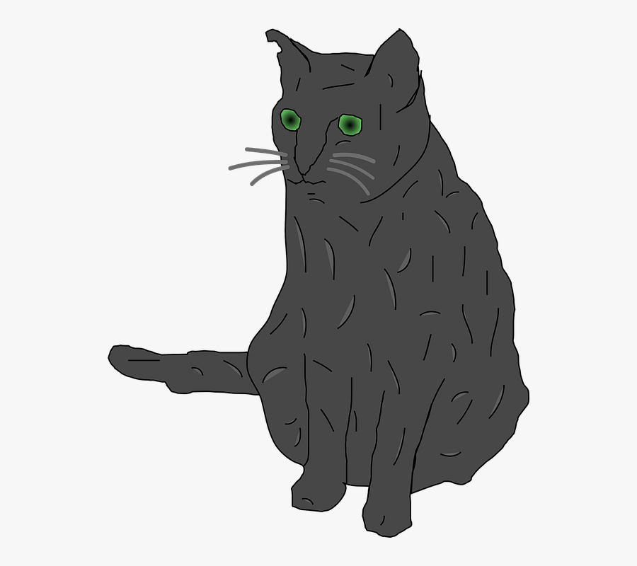 Png Royalty Free Stock Gray Cat Sitting Free - Clip Art Cats With Green Eyes, Transparent Clipart