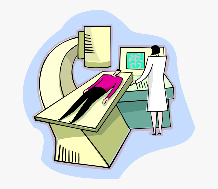 Vector Illustration Of Patient Receives An X-ray With, Transparent Clipart
