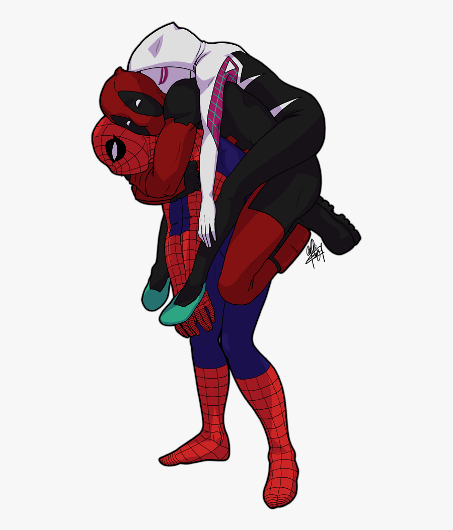 Transparent Deadpool Clipart - Deadpool And Spiderman Fan Art, Transparent Clipart